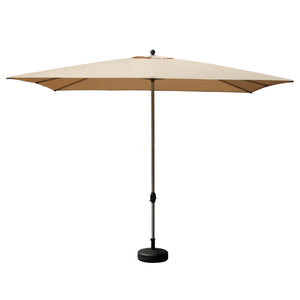 English Elm Rectangle Patio Umbrella with Crank Lift and Tilt, UV-Resistant 180G Polyester Canopy, Ventilated Shade (Base Not Included) Beige W1859P353593