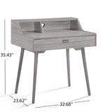 Christopher Knight Home® - Noble House - Ellison Mid Century Modern Grey Oak Finished Fiberboard Home Office Desk