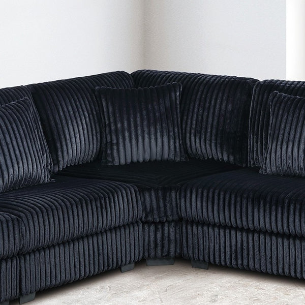 English Elm Contemporary Six Piece Modular Sectional in Jumbo Corduroy with Usb Port and Cup Holders B011S02234