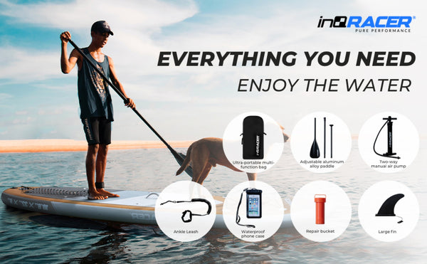 English Elm Inqracer Inflatable Sup Board Military Grade Pvc Wide Deck Triple Fin Touring Package W969P229820