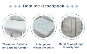 English Elm 8-set high-back leather chairs with diamond quilt, 45D foam, steel frame, scratch-resistant PU, 300lb capacity W2920P303606