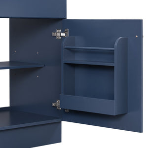 English Elm [video] 20 Inch Freestanding Bathroom Vanity with Ceramic Sink Soft Close Cabinet Blue N759P237946C