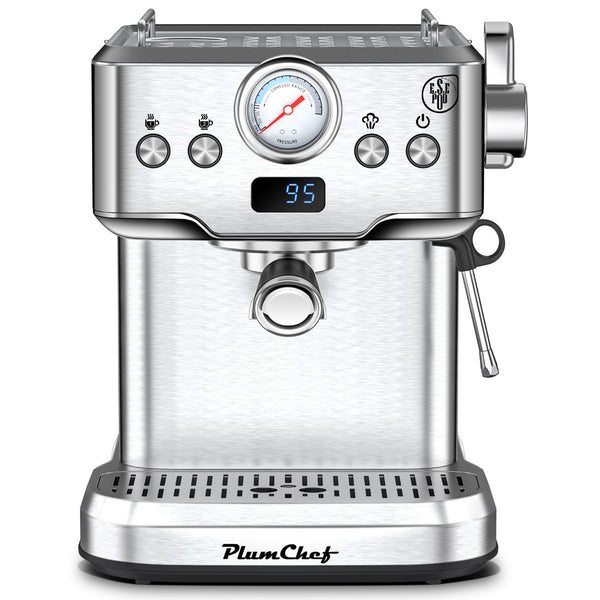 English Elm 20 Bar Espresso Machine with Steam Wand Pressure Display and Ese Pod Support W1002P292436
