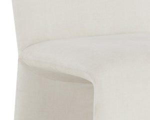 Sunpan Iluka Dining Chair Set of 2 - Elegant Curved Design with Chic Gold Stainless Steel Accents Danny Ivory