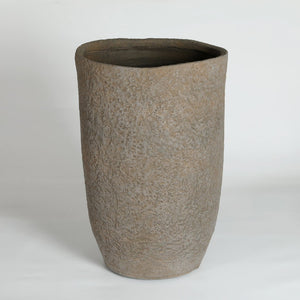 English Elm Round Concrete Sculptural Planter Duo Handcrafted Porous Finish Patio Garden Home W347P465319