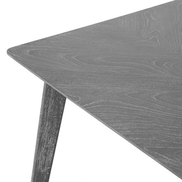 English Elm Retro Dining Table for 6 — Minimalist Rectangular MDF Top with LVL Rubberwood Legs, 220lb Capacity, Modern Dining centerpiece Gray N752P294999E