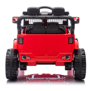 English Elm 24v Kids Ride on Car with Parental Remote Four Wheel Suspension Led Lights Bluetooth Red W1578P235082
