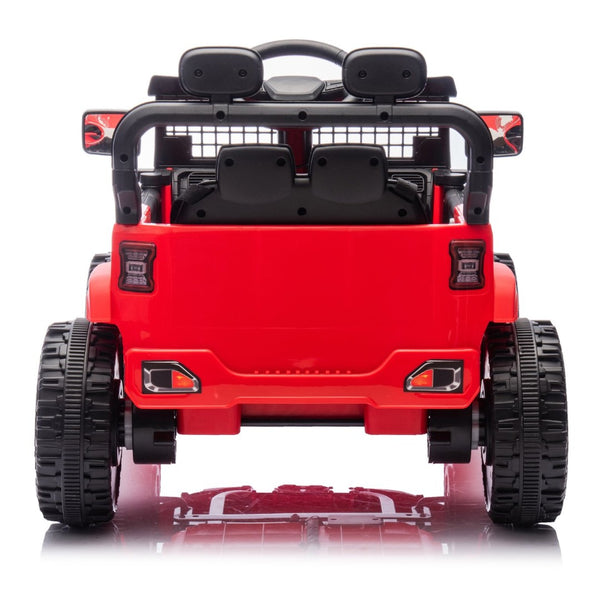 English Elm 24v Kids Ride on Car with Parental Remote Four Wheel Suspension Led Lights Bluetooth Red W1578P235082