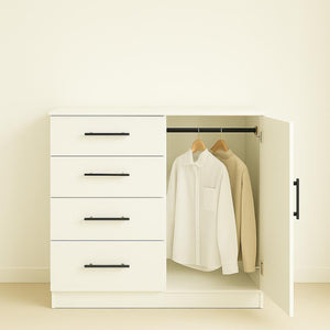 English Elm Robin Gentleman's Chest White — Space-Saving 3-Drawer Wood Dresser, Water/Heat & Scratch Resistant, Eco-Friendly Materials B040S00108