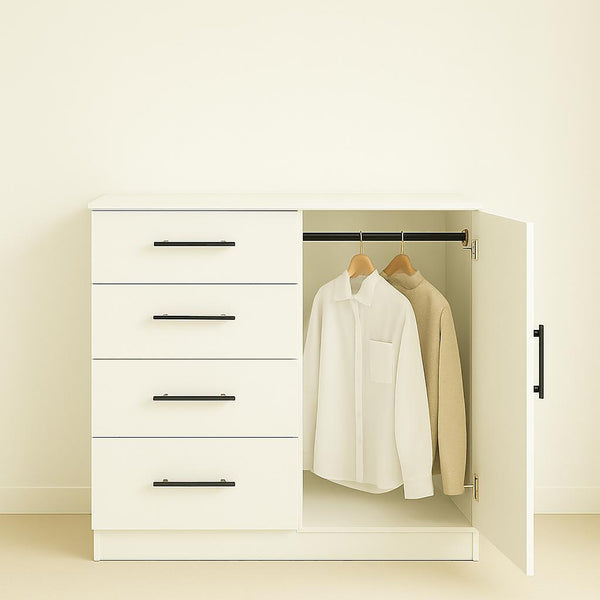 English Elm Robin Gentleman's Chest White — Space-Saving 3-Drawer Wood Dresser, Water/Heat & Scratch Resistant, Eco-Friendly Materials B040S00108