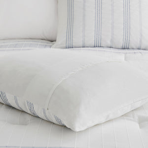 English Elm 6 Piece Cotton Jacquard Oversized Comforter Set - Luxurious Bedding With Decorative Pillows & Bedskirt B035P280376