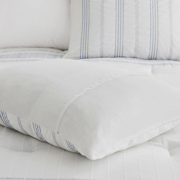 English Elm 6 Piece Cotton Jacquard Oversized Comforter Set - Luxurious Bedding With Decorative Pillows & Bedskirt B035P280376