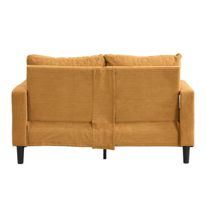 English Elm 57 High-Resilience Loveseat Sofa with Sturdy Wooden Frame, Corduroy Upholstery, Space-Saving Two-Seater Comfort Orange 32.09 L x 25.98 W x 15.55 H W2297P264494