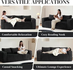 English Elm Cloud Loveseat Sofa Couch In A Box - Comfy Boneless 3-Seater, Memory Foam, Modern Corduroy Design W3955P388721