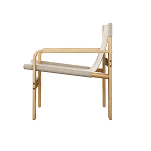 English Elm Detachable Oak Accent Chair with Solid Wood Frame, Wide Armrest, Removable Washable Linen Cover White W2336P251803