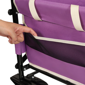 English Elm 3-in-1 Convertible Folding Wagon with Bench Seat Steel Frame 500lb Capacity Purple W2932P283543