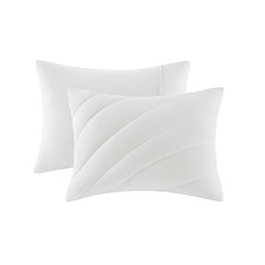 English Elm 3 Pcs King/Cal King Puffy Comforter Set - Soft White Poly Jersey Bedding With Antimicrobial Care B035P319899