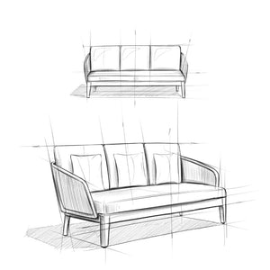 English Elm Carmel Outdoor Sofa Sand Drift - Handcrafted Acacia & Powder-Coated Aluminum, Rope Weave, Water-Resistant Cushions B136P159392