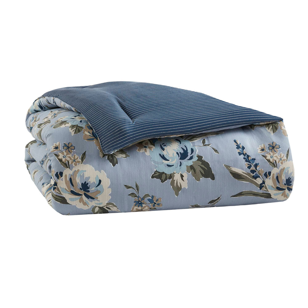 English Elm 7PCS King Vintage Floral Comforter Set - Cotton-Blend Floral & Stripe Reversible Bedding Ensemble, Luxe Pillows B035P341098