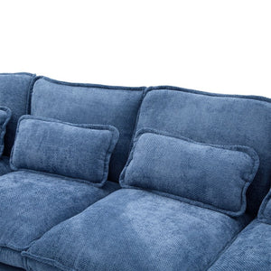 English Elm United U-Shape Sectional Sofa 106" - Modern Chenille Couch With Usb Ports, Storage Ottoman & Pillows W1568S00233-GIGA