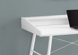 English Elm Computer Desk For Home Office – Contemporary White Laminate With Hutch, Compact & Stylish Work Area B2710P219821