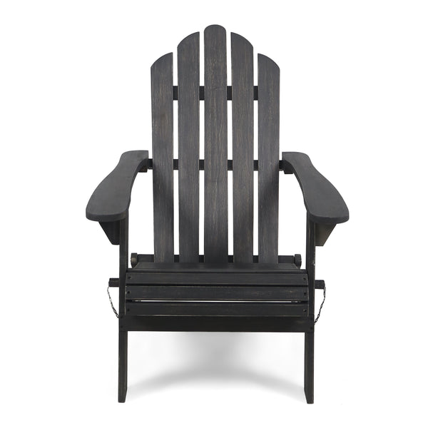 English Elm Christopher Knight Home® - HOLLYWOOD Acacia Wood Foldable Adirondack Chair for Patio & Poolside — Weather-Resistant, Classic Comfort DARK GREY 39.25 L x 24.5 W x 7.75 H 62399.00DGRY