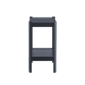 English Elm Yonda Matte Black Nightstand with 2 Raised-Edge Shelves, Solid Poplar & MDF, Rounded Corners, Floor-Glide Protection B050P376965