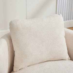 English Elm 30"w Swivel Barrel Accent Chair Chenille Upholstered Club Seat for Living Room Reading Beige W3118P462479