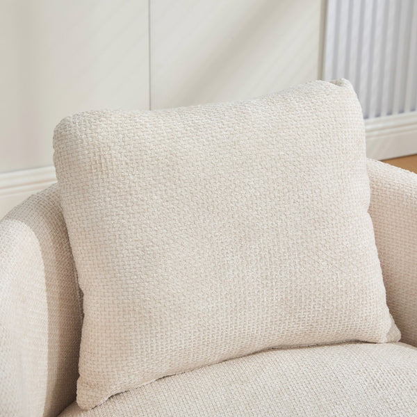 English Elm 30"w Swivel Barrel Accent Chair Chenille Upholstered Club Seat for Living Room Reading Beige W3118P462479