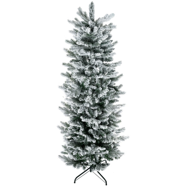 English Elm Homcom 6Ft Snow-Flocked Artificial Christmas Tree With Auto-Open Design & Steel Base For Cozy Holiday Charm W2225P229668