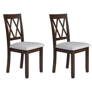 English Elm Dining Room Chairs Set of 2 Upholstered Accent Side Chairs with Padded Seat and Solid Wood Legs, Stylish Brown N752P216388D