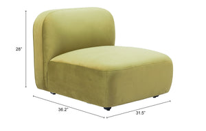 Biak Middle Chair Green 109997 Zuo Modern