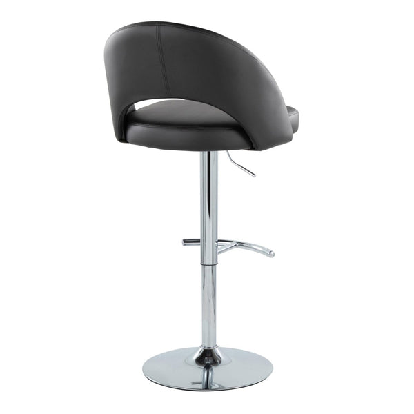 English Elm Adjustable Swivel Barstools Set of 2 Fabric Seat Black Metal Base Kitchen Counter Black B202S02011