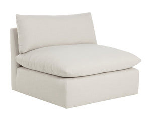 Sunpan Reve Modular - Luxurious Pillowy Softness Armchair In Effie Linen For Modern Spaces & Style Cream Fabric 111768