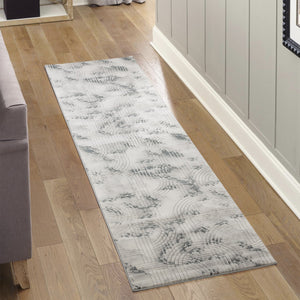 English Elm Geometrix Contemporary Gray Area Rug 2'7" X 9'10" – Durable, Soft, And Stylish For High-Traffic Areas B186P316815