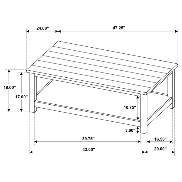 English Elm Castleton Distressed White Wood Coffee Table With Storage Shelf For Rustic Modern Living Rooms B062P375518