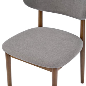English Elm Christopher Knight Home® - Contemporary Grey Upholstered Side Chairs - Set Of 2 With Walnut Legs For Modern Dining Comfort N768P331579G