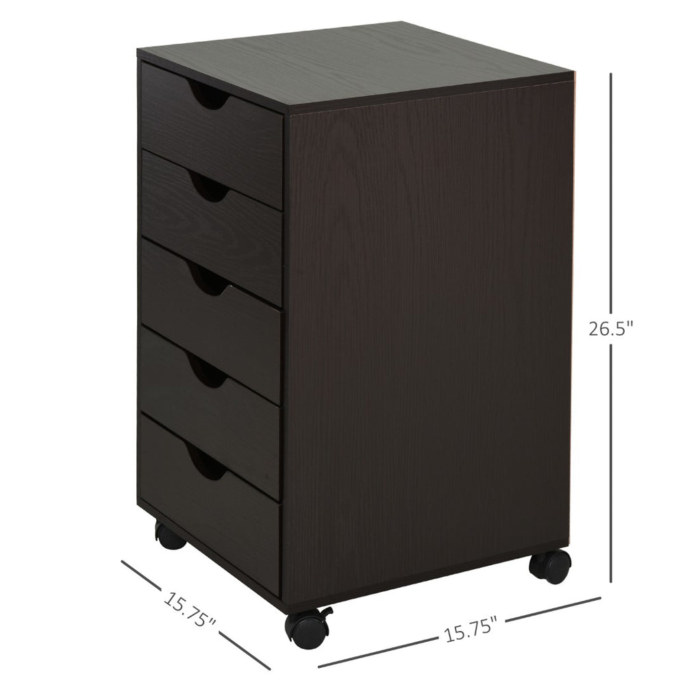 English Elm 5 Drawer Rolling File Cabinet Particleboard Nordic Home Office Storage Organizer T3971P407965
