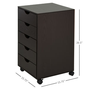 English Elm 5 Drawer Rolling File Cabinet Particleboard Nordic Home Office Storage Organizer T3971P407965