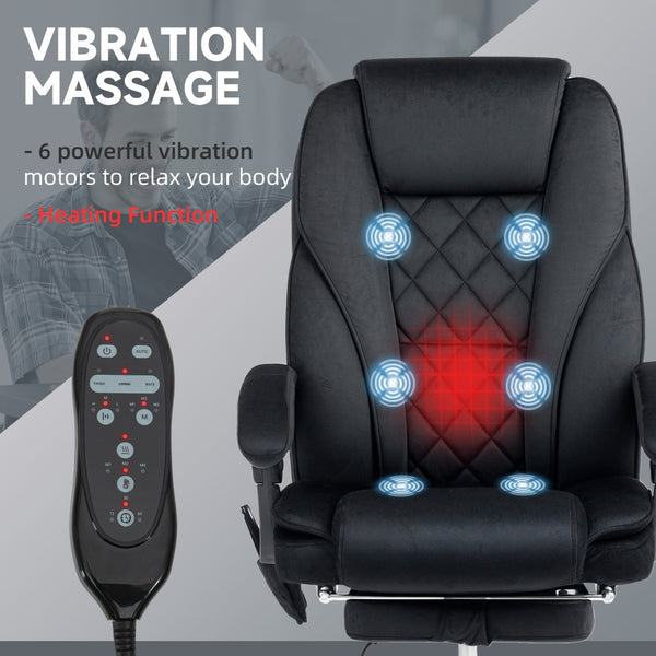 English Elm Vinsetto Massage Executive Office Chair Heated Reclining Seat with Footrest Support W2225P485642