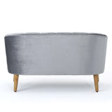 Christopher Knight Home® - Noble House - Amaia Mid-Century Modern Velvet Sofa with Seashell Backrest