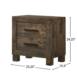 English Elm 2 Chic Two-Drawer Nightstand with Sparkling Acrylic Panels and Faceted Crystal Hardware for Glam Bedrooms Rustic Brown B016P255623
