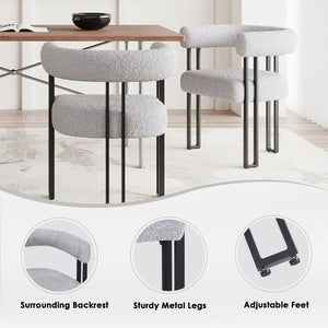 English Elm Counter Height Stools Set of 2 Mid-century Metal Legs Ergonomic Kitchen Island Seating Light Gray T3623P431988