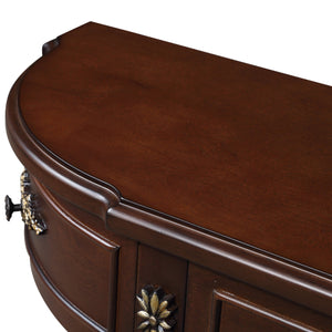 English Elm Retro Curved Wood Console Table 52" Half Moon Entry Table with Solid Pine Frame, 2 Drawers & Shelf, Distressed Finish, Easy Assembly Espresso W1202P178622