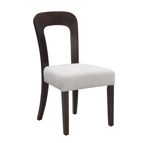 English Elm Dining Side Chairs Set of 2 Gray Chenille Upholstered with Rubberwood Legs for Kitchen N779P236958E