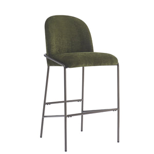 English Elm Christopher Knight Home® - Galen Upholstered Metal Barstool Set of 2 with Plush Stain-Resistant Fabric, Ergonomic Modern Design Green N775P290453N