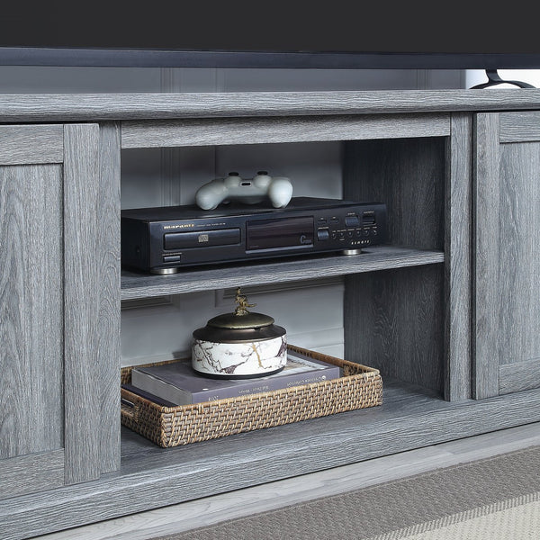 English Elm Franklin 60" TV Stand with Soft-Close Doors and Concealed Shelves for Elegant Media Storage Grey B365P398323