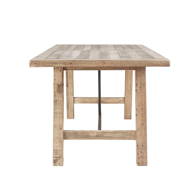 JLA Home INK+IVY - Rectangle Sonoma-Style Dining Table in Solid Pine with Weathered Finish & Gunmetal Stretchers, Seats 6 II121-0311