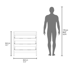 English Elm Wenge Finish 3-drawer Chest for Bedroom Storage with Modern Minimalist Appeal B062P486505