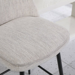 English Elm Counter Upholstered Swivel Bar Stools Set of 2 — Mid-Century Modern Comfort, 360° Rotation, Durable Metal Legs Off White W2200P233491